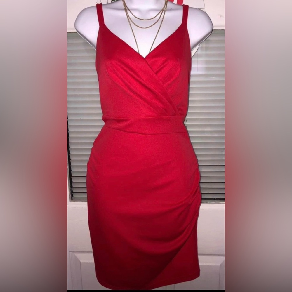 Elegant Red Wrap Dress